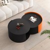 NicBex Modern Round Nesting Coffee Table with Extendable Sliding Tabletop for Living Room and Office - 3 of 4