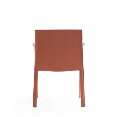 Manhattan Comfort Paris Clay Pink Saddle Leather Armchair