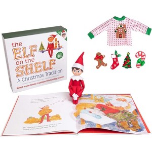 Elf On The Shelf Boy with Customizable Christmas Sweater Set - Blue Eyed Boy Elf w Book, Sweater, and Five Festive Holiday Outfit Decorations - 1 of 3