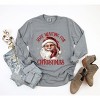Simply Sage Market Women's Just Waiting For Christmas Santa Long Sleeve Garment Dyed Tee - 3 of 4