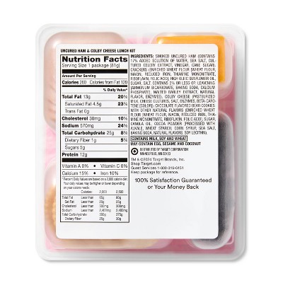 Uncured Ham & Colby Cheese Lunch Kit - 2.9oz - Good & Gather™