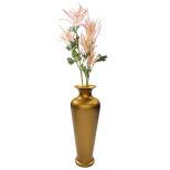 Uniquewise Decorative Modern Gold Metal Hammered Floor Flower Vase for Entryway, Living Room or Dining Room