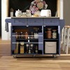 Resenkos Mobile Kitchen Island with Drop-Leaf, Charging Station & Wood Top, - 2 of 4