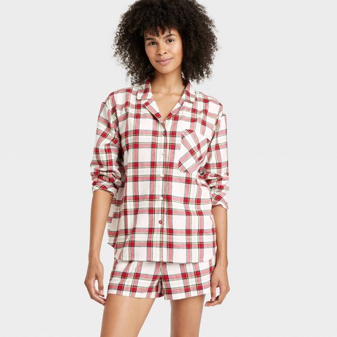 Plaid shorts pajamas hotsell