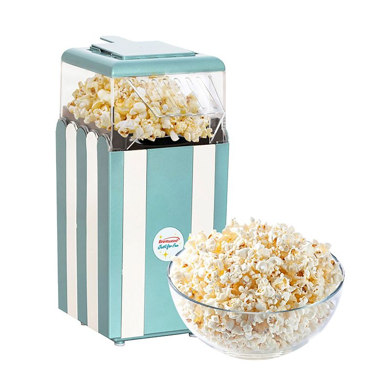 Brentwood Classic Striped 8 Cup Hot Air Popcorn Maker in Blue, 5 of 7
