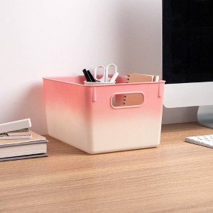 Isaac Jacobs 2pk 7"x8.11" Decorative Storage Ombre Bin Pink - 1 of 4