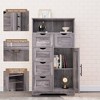 Bathroom Floor Cabinet, Bathroom Storage Cabinet With 5 Drawers, Adjustable Shelf And Open Shelf, Farmhouse Storage Rack For Living Room Kitchen - 4 of 4
