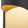 C Cattleya Modern Matte Black Integrated LED Outdoor Wall Light with Gold Stainless Steel Plate Accent - 3 of 4