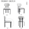 APRILSOUL Modern Dining Room Chairs Set of 2, Mid-Century Upholstered Boucle Kitchen Dining Chairs with Black Metal Legs - 4 of 4