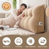 Soft Wedge Teddy Velvet Headboard Pillow w/ Side Pocket - PP Cotton Filled, Triangular Backrest Cushion for Dorm Bed - 3 of 4