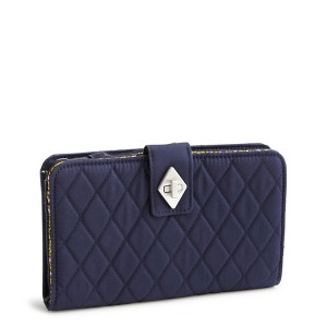 Vera Bradley Women's Premium Cotton Turnlock Wallet Peacoat : Target