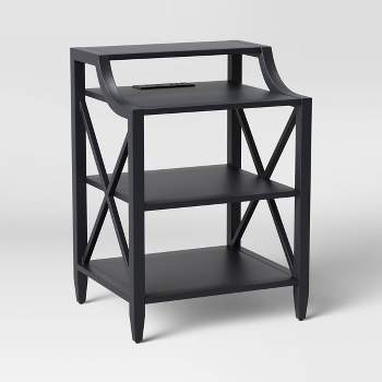 Fairmont Metal Nightstand with Charging Station Black - Threshold™