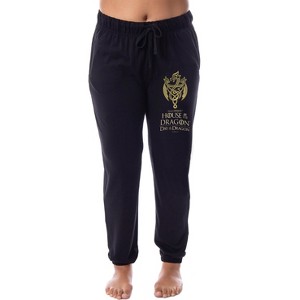 Game Of Thrones House of the Dragon Womens' Sleep Jogger Pajama Pants Black - 1 of 3