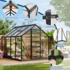 Outdoor greenhouse with aluminum frame, lockable door, and adjustable roof vents, suitable for backyards and outdoor gardens. - 4 of 4