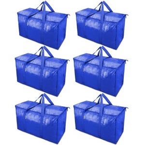 6-Pack/2-Pack Extra Large Heavy Duty Moving Bags with Zippers & Handles Storage Tote-HOMLUX - 1 of 4