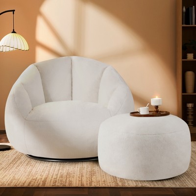Gericco 47" Giant Bean Bag Chair for Adults - Comfy Plush Shell Soft Accent Chair, Oversized Cozy Lounge Floor Sofa Reading Chair