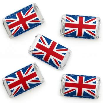 Big Dot of Happiness Cheerio, London - Mini Candy Bar Wrapper Stickers - British UK Party Small Favors - 40 Count