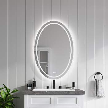 Organnice Frameless LED Light Anti Fog Bathroom Vanity Mirror