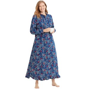 Only Necessities Long Flannel Nightgown - 1 of 4