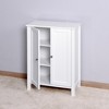 Bathroom Floor Storage Cabinet with Double Door Adjustable Shelf, White - 2 of 4
