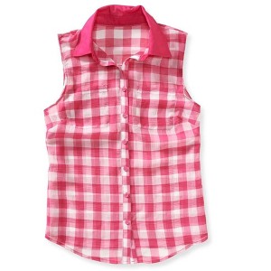 Aeropostale Womens Checkered Chiffon Tank Top, Pink, X-Large - 1 of 1