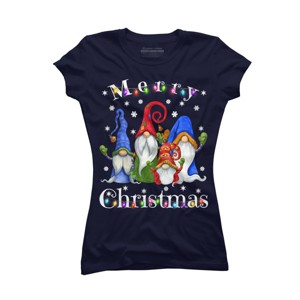 Junior's Design By Humans Gnome Christmas Pajamas By NekoShop T-Shirt - 1 of 3