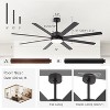 Airsurfer Ceiling Fan with LED Light and Remote Control Black Ceiling Fan with  Plywood Blades 6 Speed Reversible Quiet DC Motor for Livingroom - 3 of 4