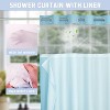 LunaLulinlk No Hook Blue Boho Tufted Hotel Shower Curtain - 4 of 4