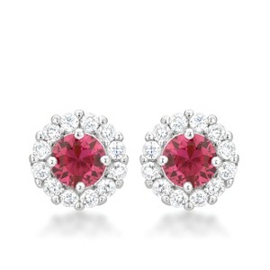 Slickblue Classic Rhodium Bridal Earrings, 2.52 Ct. CZ, 10mm, Butterfly Back, Women's Jewelry, 9 Color Options - 1 of 2