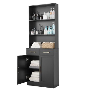 Rbied 25.90 in. W x 11.00 in. D x 70.00 in. H Storage Cabinet Linen Cabinet with Adjustable Shelf - 1 of 4