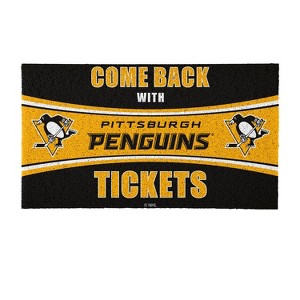 Evergreen Come Back with Tickets Pittsburgh Penguins 28" x 16" Woven PVC Indoor Outdoor Doormat - 1 of 4