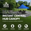 Quik Shade 10 by 10 Foot Shade Tech Foldable and Portable Single Push Instant Canopy with Central Hub for Outdoor Recreational Activities, Blue - 2 of 4
