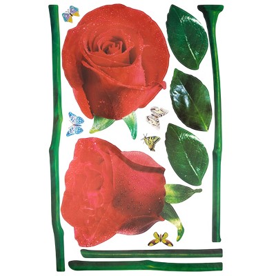 Slickblue Glorious Rose Vinyl Wall Stickers – Decorative Decals for Living Room & Bedroom, 3 Rose Design Options