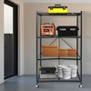 Origami R5 4 Tier Foldable Metal Storage Rack with Wheels, 1,000 Pound Capacity for Kitchen, Garage, or Garden Storage, Black, Certified Refurbished - 4 of 4