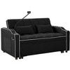 CAVINAS Modern Home Sofa Chair Living Room, 1 Foldable Sofa Bed in 3 Lengths, Velvet Pull-out Bed, USB Port and Ashtray and Swivel Phone Stand - 4 of 4