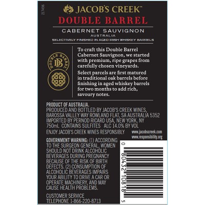 Jacob's Creek Double Barrel Cabernet Red Wine - 750ml Bottle
