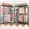114" Garment Rack Wall Mounted Clothes Rack, 1000 lbs Industrial Pipe Clothing Racks, Heavy Duty Storage Wardrobe Closet Kit Walk in Closet Systems - 3 of 4