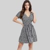 Anna-Kaci Women's Floral Print Wrap Dress with Short Flutter Sleeves - 2 of 4