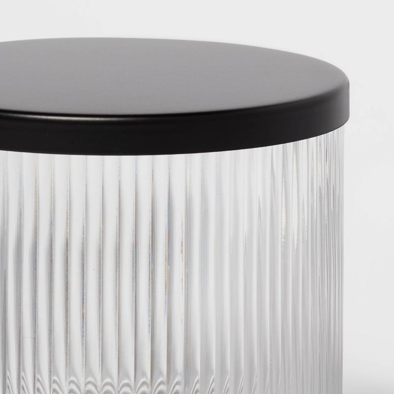 Ribbed Glass Canister Black - Threshold&#8482;, 5 of 11