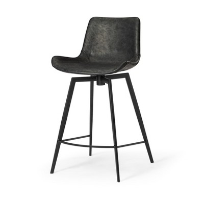 Maven Lane Victor Armless Vegan Leather Counter Height Bar Stool