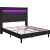 AMERLIFE Bed Frame with LED Lights & Wingback Headboard - 2 of 2