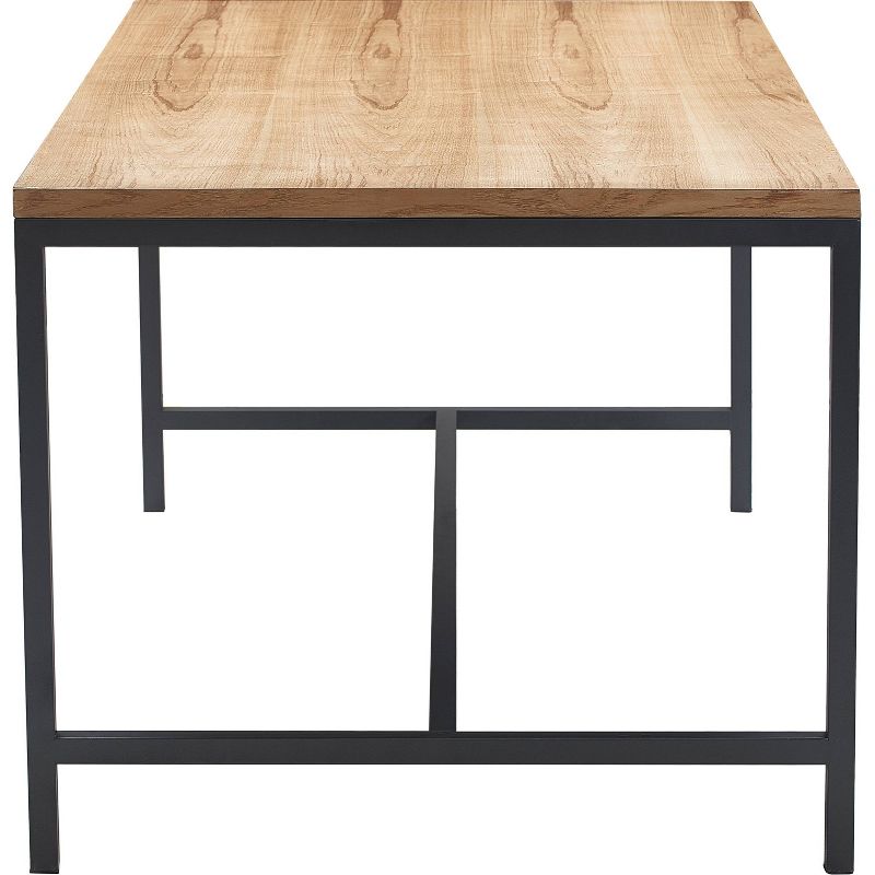 Dobson Natural Wood and Black Metal Dining Table Natural - Finch, 4 of 12