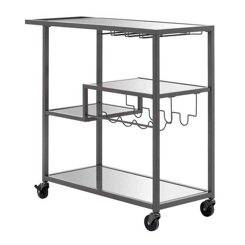 Estelle Step Tier Metal and Glass Bar Cart - Inspire Q, 1 of 13