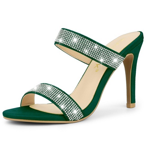 Emerald green outlet strappy heels