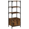 vidaXL Bookcase 3-Tier Smoked Oak 16.1 in.x11.8 in.x43.1 in. Engineered Wood - image 2 of 4