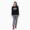PATPAT Christmas Pajamas for Family Matching Sets Funny Glow In Dark Christmas hat Long Sleeve Sets Black - 3 of 4