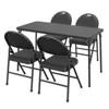 Folding Table and Chairs 3 Piece, Portable Folding Card Table and Chairs Set with 2 PU Upholstered Chairs for Dining Room, Living Room, Office - 4 of 4