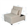 Folding Ottoman Sofa Bed with Wood Frame for small space Living Room, Bedroom Office,Beige - 3 of 4