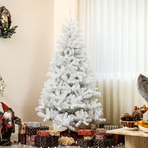NicBex 6ft Artificial Christmas Tree Hinged Full Tree with 1000 Branch Tips and Steel Base for Decoration, White - 1 of 4