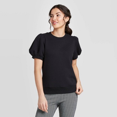 black short sleeve sweatshirt